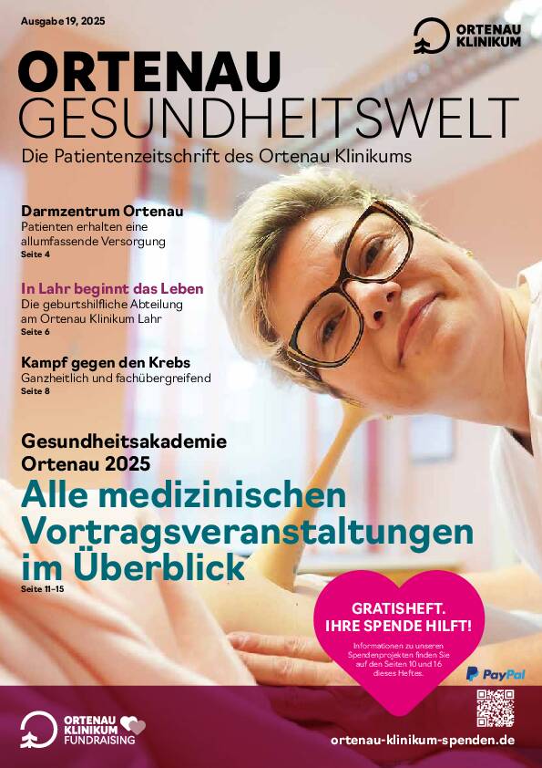 Titelseite der aktuellen Patientenzeitschrift „Ortenau Gesundheitswelt“ des Ortenau Klinikums. 