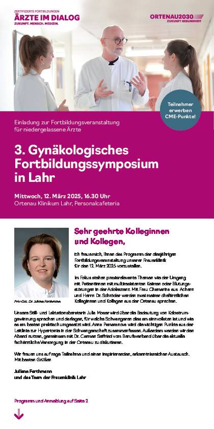 Einladung: 3. Gynäkologisches Fortbildungssymposium in Lahr