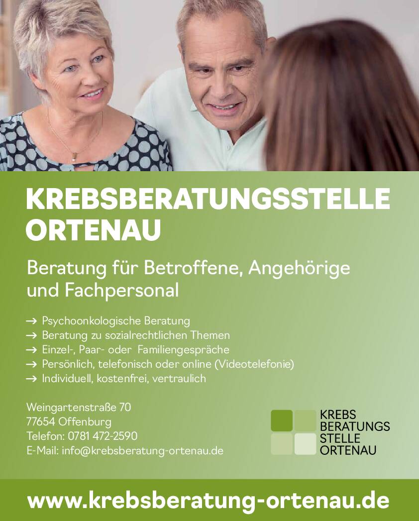 Plakat: Krebsberatung Ortenau 2023