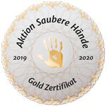 Abbildung: Gold Zertifikat "Aktion Saubere Hände"